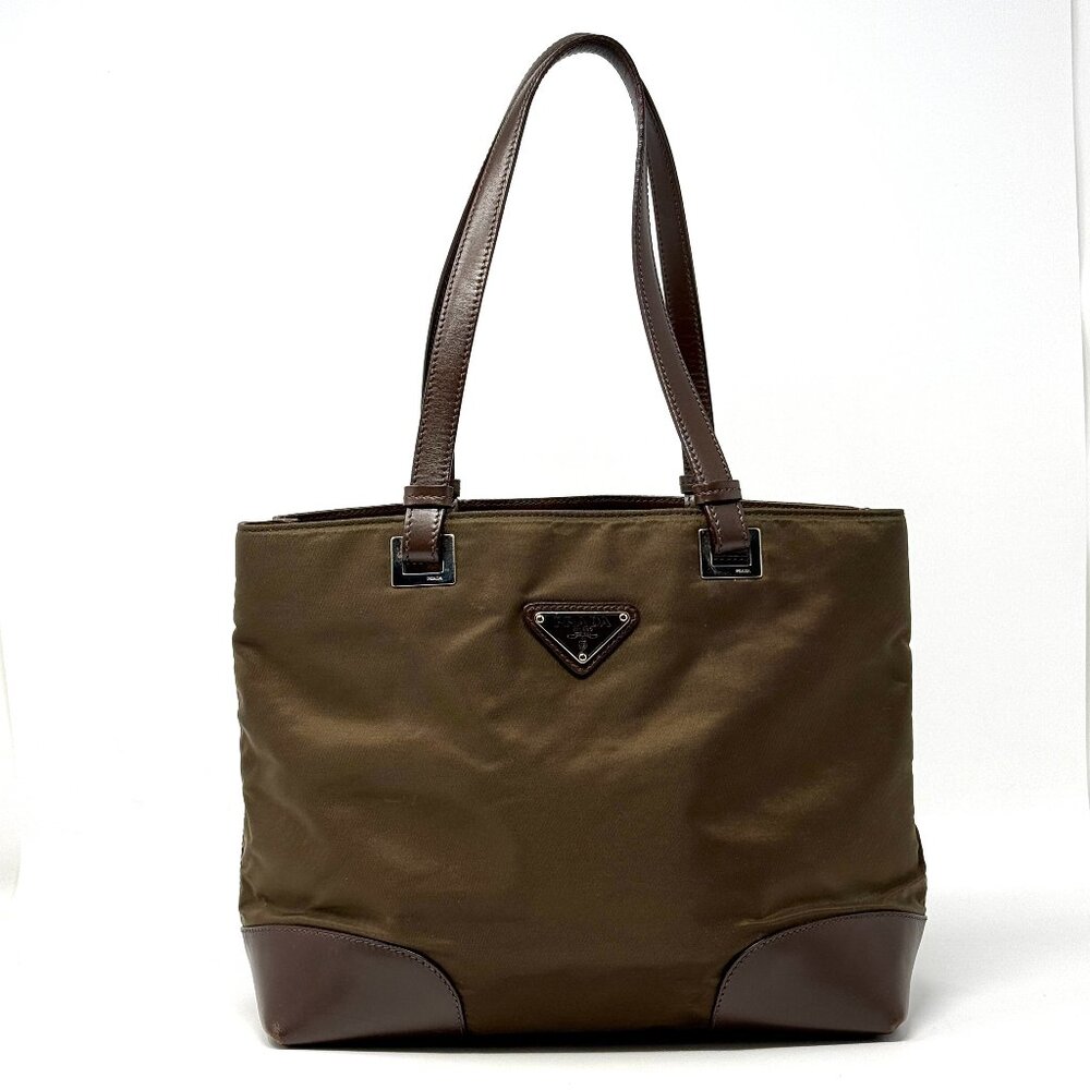 Prada Brown Nylon Tessuto Acciaio Shoulder Bag Purse BR3070 w/ authenticity card